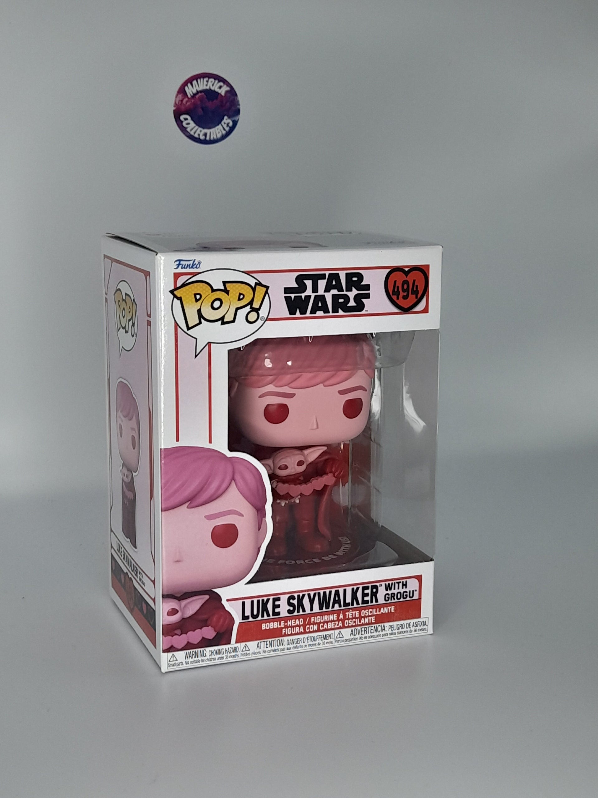 Funko POP #494 Luke Skywalker with Grogu Star Wars Valentine's